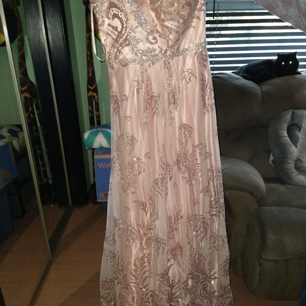 Pink and rose gold dress